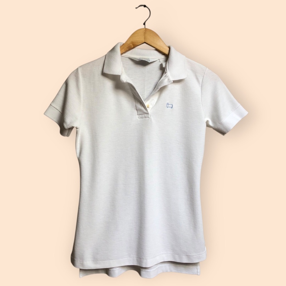 Vintage Woolrich The Woman White Polo Shirt Embroidered Logo Women’s Medium